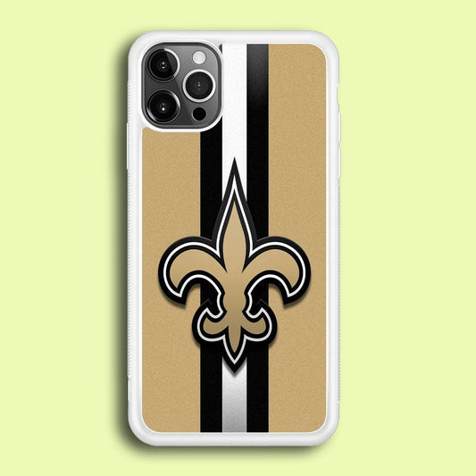 NFL New Orleans Saints 001 iPhone 12 Pro Case-Rubber / White (2D Case)-Xtracase