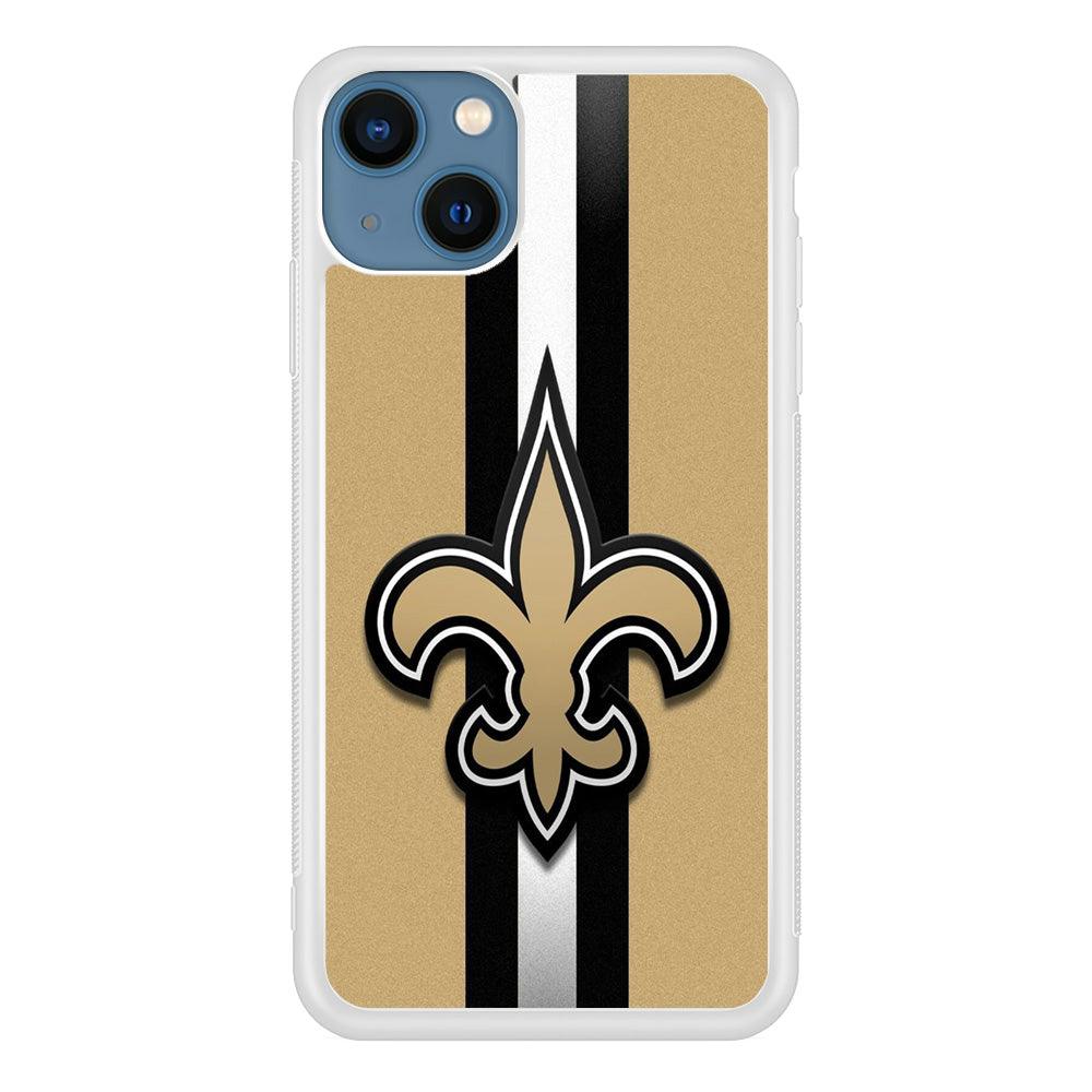 NFL New Orleans Saints 001 iPhone 13 Case-Rubber / White (2D Case)-Xtracase