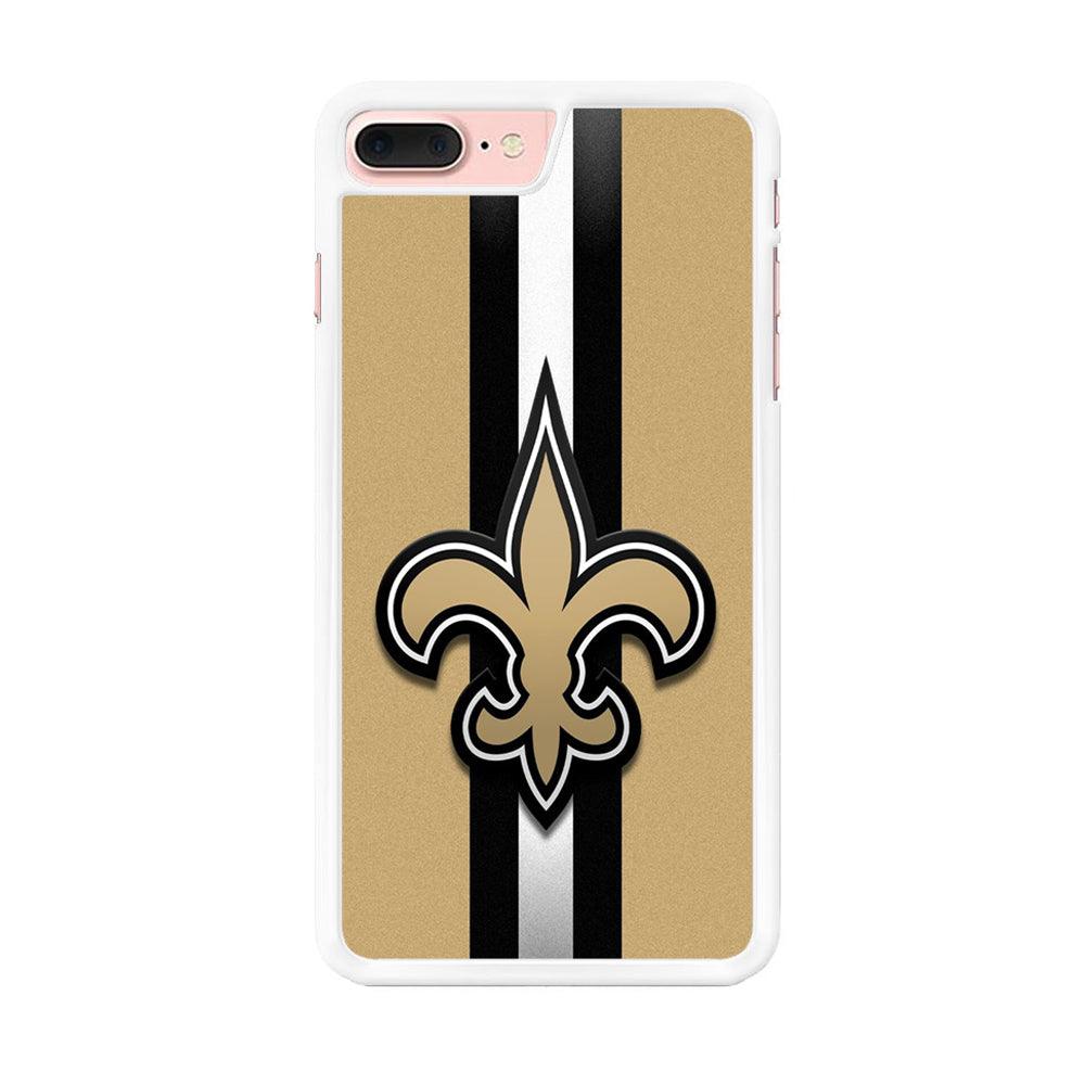 NFL New Orleans Saints 001 iPhone 7 Plus Case-Rubber / White (2D Case)-Xtracase