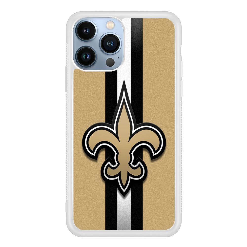 NFL New Orleans Saints 001 iPhone 13 Pro Max Case-Rubber / White (2D Case)-Xtracase