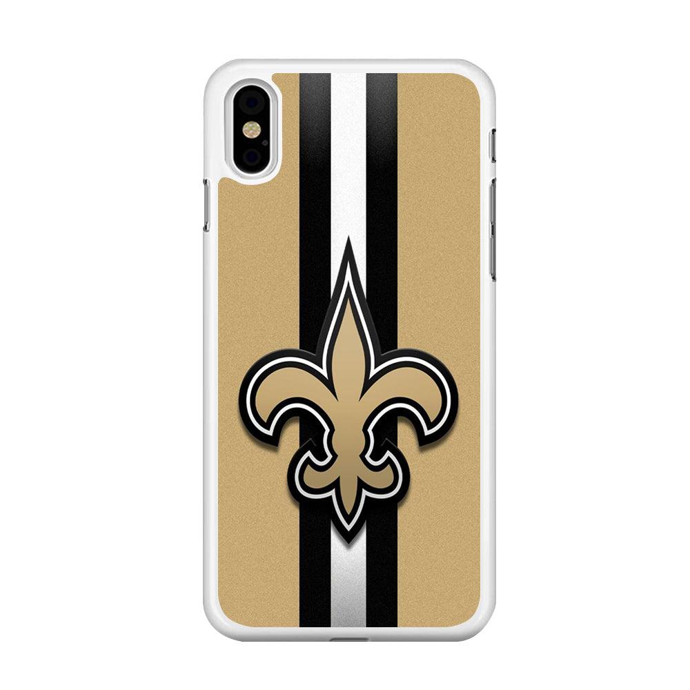 NFL New Orleans Saints 001 iPhone Xs Max Case-Rubber / White (2D Case)-Xtracase