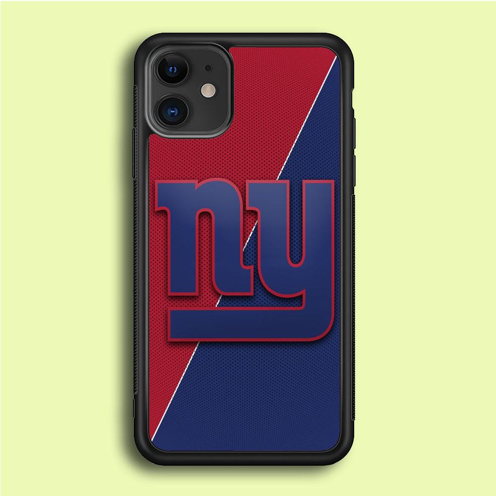NFL New York Giants 001 iPhone 12 Case-Rubber / Black (2D Case)-Xtracase