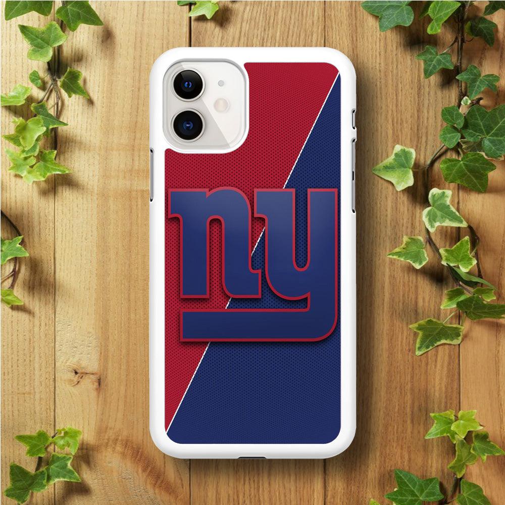 NFL New York Giants 001 iPhone 11 Case-Rubber / White (2D Case)-Xtracase