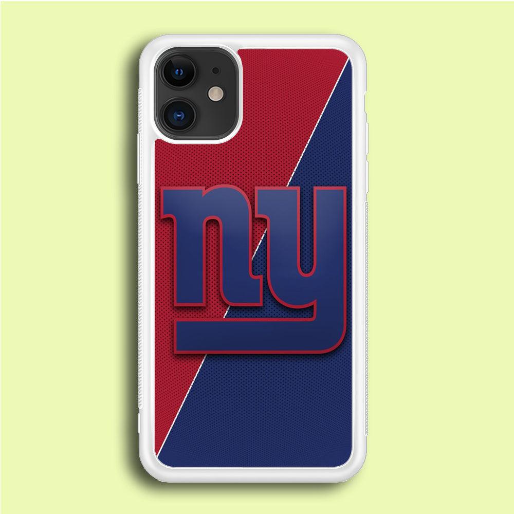 NFL New York Giants 001 iPhone 12 Case-Rubber / White (2D Case)-Xtracase