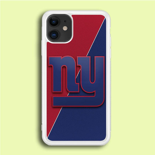 NFL New York Giants 001 iPhone 12 Case-Rubber / White (2D Case)-Xtracase