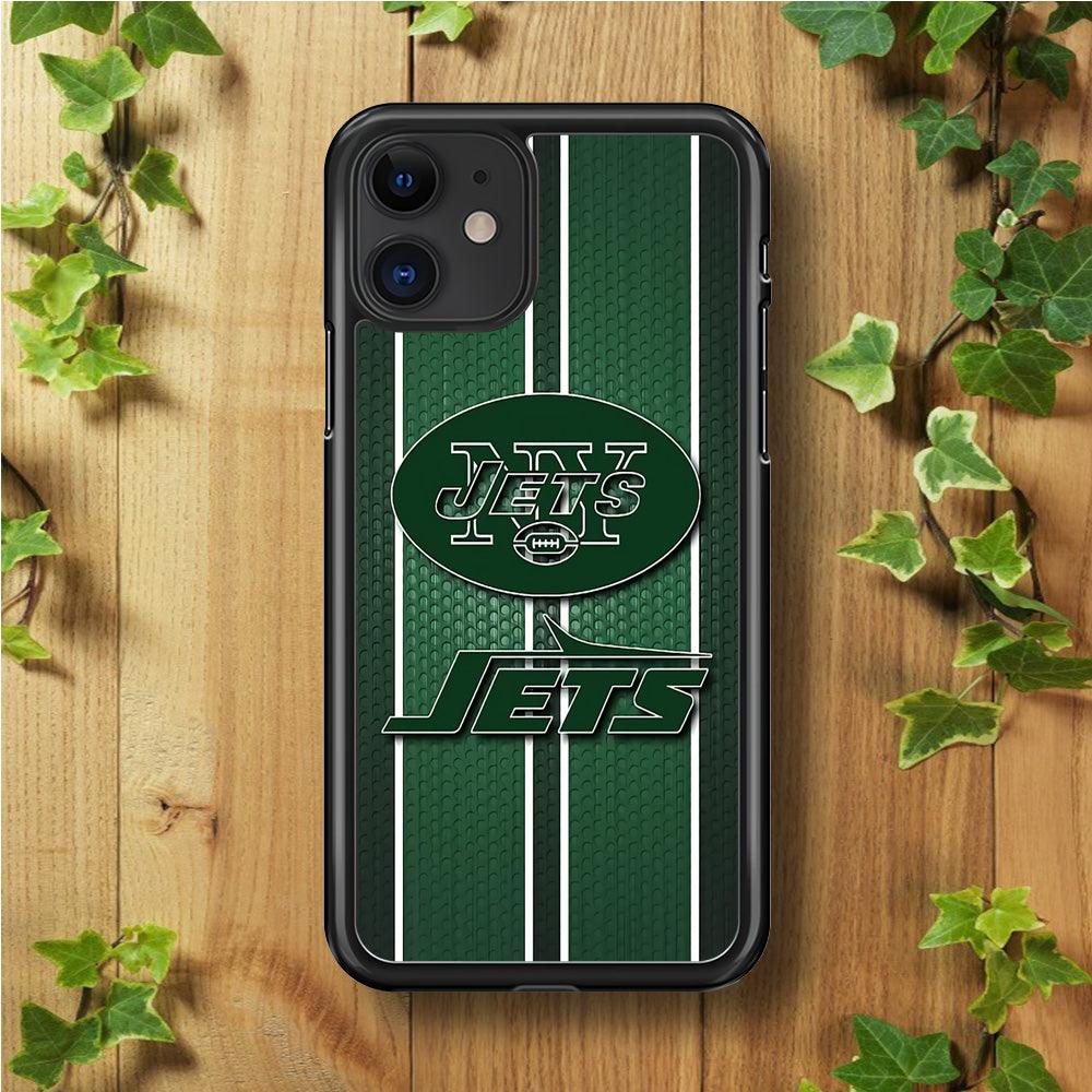 NFL New York Jets 001 iPhone 11 Case-Rubber / Black (2D Case)-Xtracase
