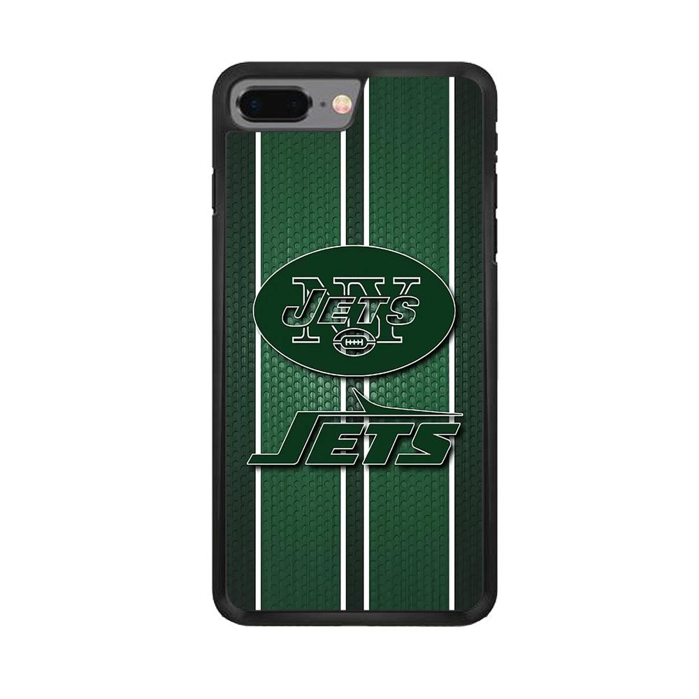 NFL New York Jets 001 iPhone 7 Plus Case-Rubber / Black (2D Case)-Xtracase