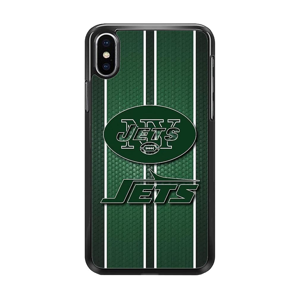 NFL New York Jets 001 iPhone X Case-Rubber / Black (2D Case)-Xtracase
