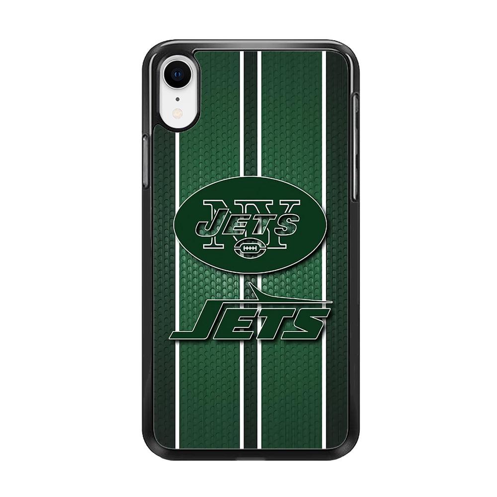 NFL New York Jets 001 iPhone XR Case-Rubber / Black (2D Case)-Xtracase
