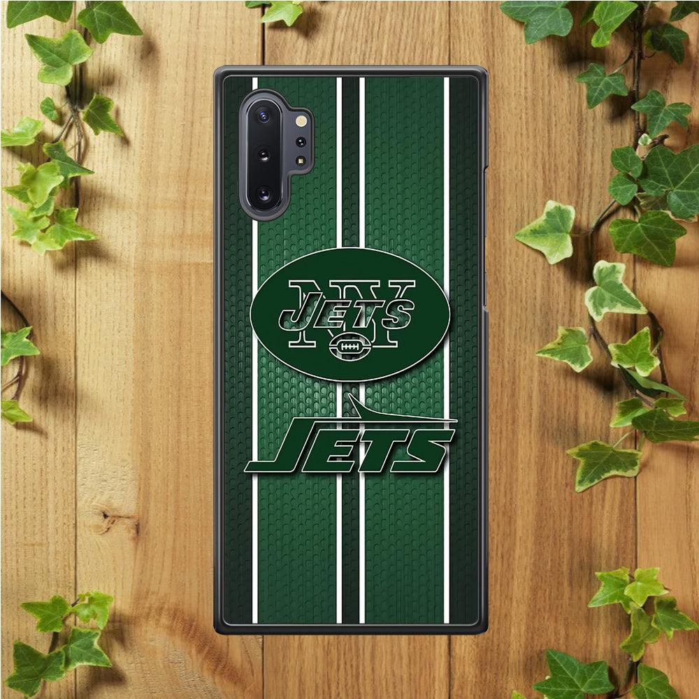 NFL New York Jets 001 Samsung Galaxy Note 10 Plus Case-Rubber / White (2D Case)-Xtracase