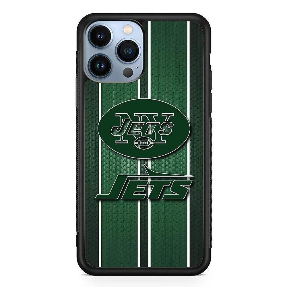 NFL New York Jets 001 iPhone 13 Pro Case-Rubber / Black (2D Case)-Xtracase