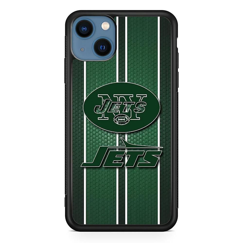 NFL New York Jets 001 iPhone 13 Case-Rubber / Black (2D Case)-Xtracase
