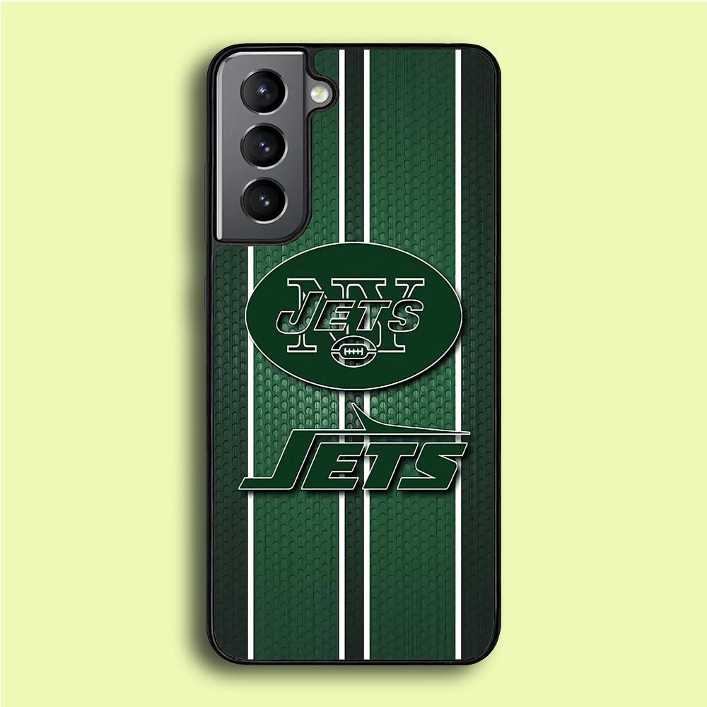 NFL New York Jets 001 Samsung Galaxy S21 Plus Case-Rubber / White (2D Case)-Xtracase