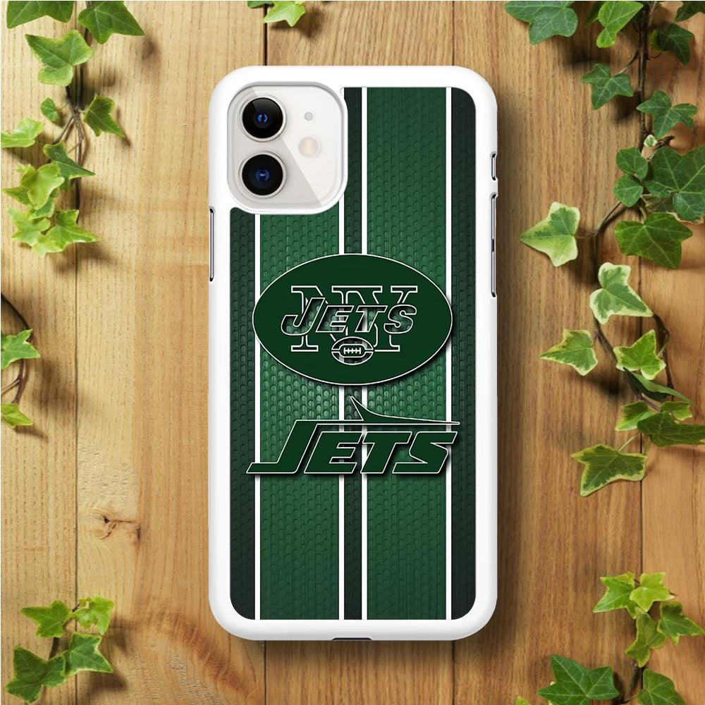 NFL New York Jets 001 iPhone 11 Case-Rubber / White (2D Case)-Xtracase