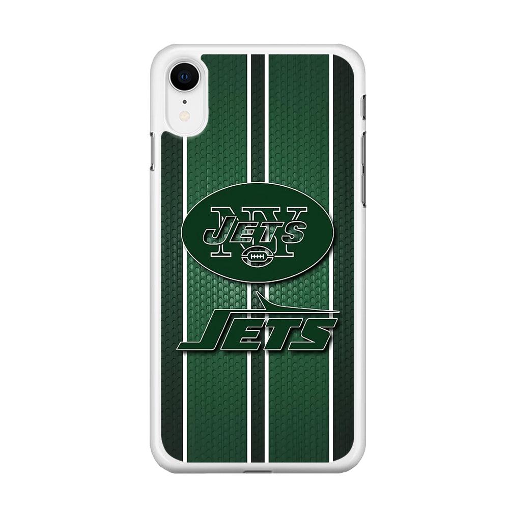 NFL New York Jets 001 iPhone XR Case-Rubber / White (2D Case)-Xtracase