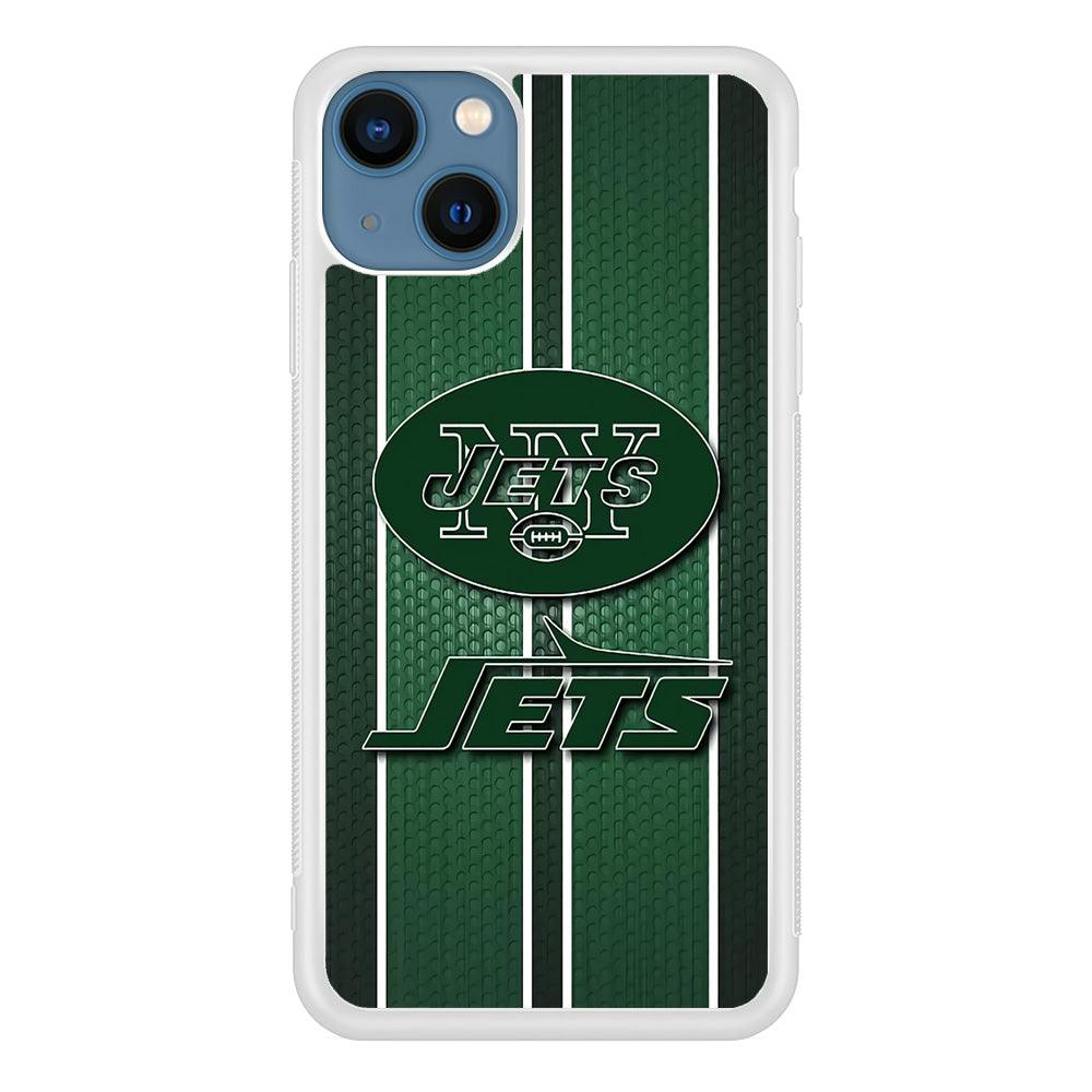 NFL New York Jets 001 iPhone 13 Mini Case-Rubber / White (2D Case)-Xtracase