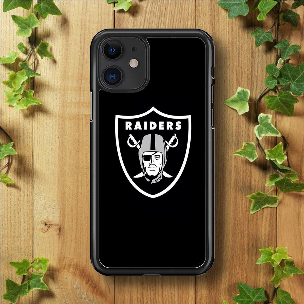 NFL Oakland Raiders 001 iPhone 11 Case-Rubber / Black (2D Case)-Xtracase