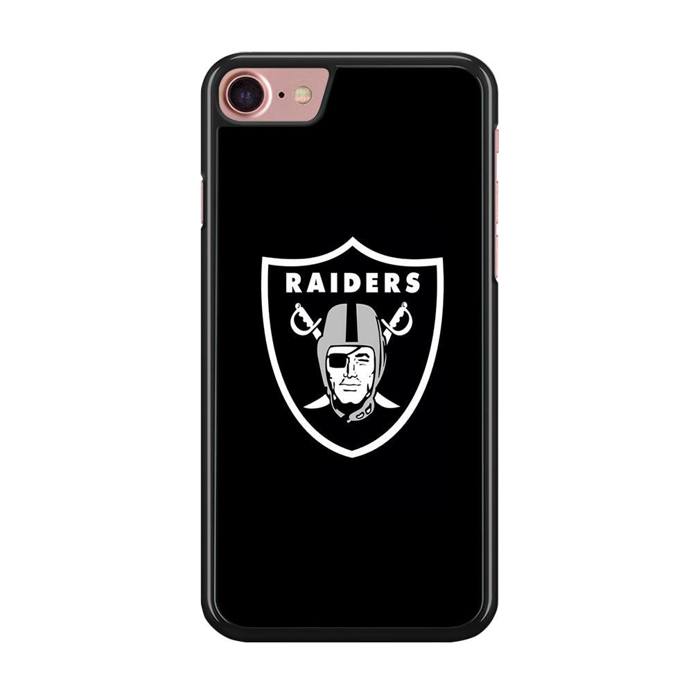 NFL Oakland Raiders 001 iPhone SE 2020 Case-Rubber / Black (2D Case)-Xtracase