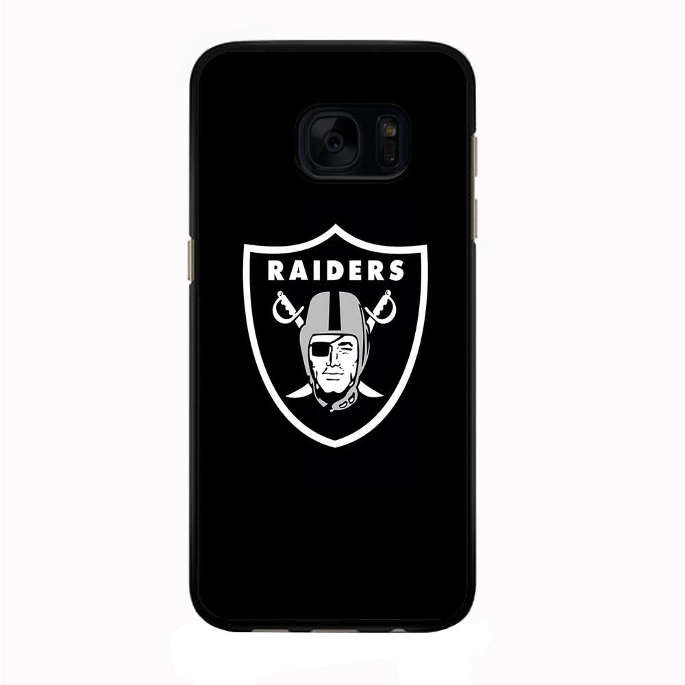 NFL Oakland Raiders 001 Samsung Galaxy S7 Edge Case-Rubber / Black (2D Case)-Xtracase