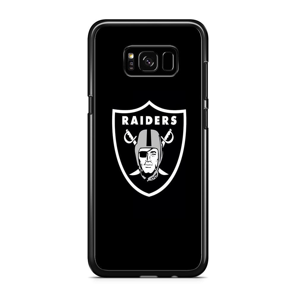 NFL Oakland Raiders 001 Samsung Galaxy S8 Case-Rubber / Black (2D Case)-Xtracase