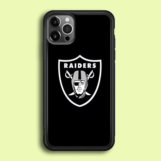NFL Oakland Raiders 001 iPhone 12 Pro Case-Rubber / Black (2D Case)-Xtracase