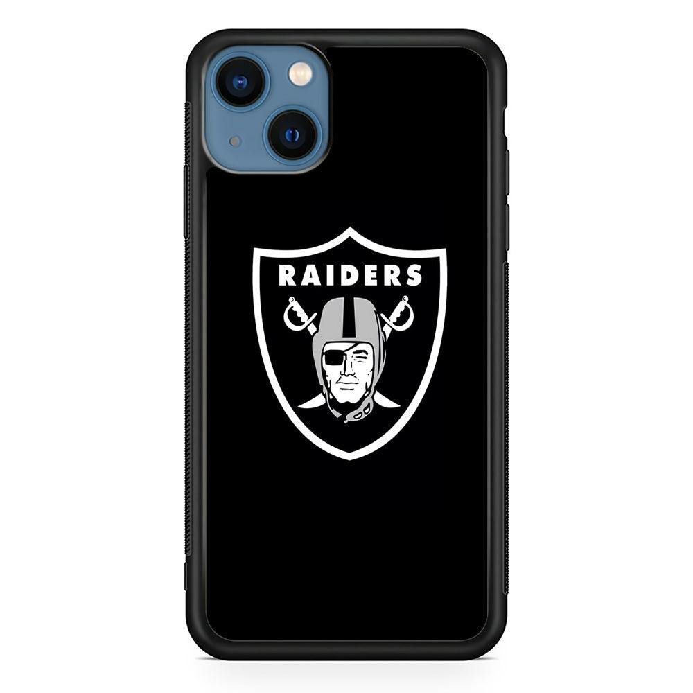 NFL Oakland Raiders 001 iPhone 13 Mini Case-Rubber / Black (2D Case)-Xtracase