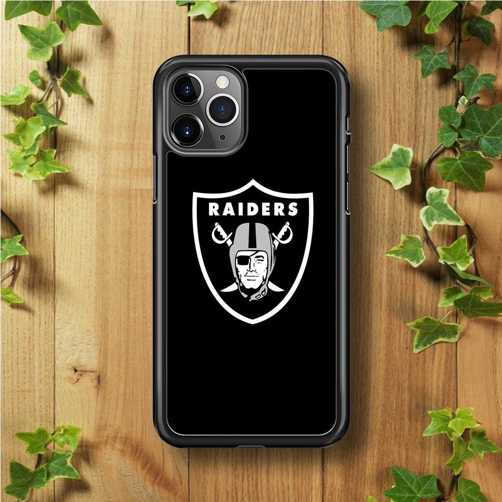NFL Oakland Raiders 001 iPhone 11 Pro Max Case-Rubber / Black (2D Case)-Xtracase
