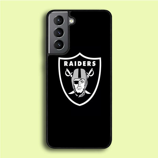 NFL Oakland Raiders 001 Samsung Galaxy S21 Case-Rubber / White (2D Case)-Xtracase