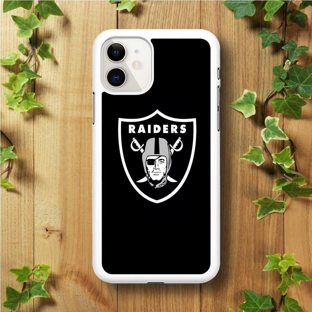 NFL Oakland Raiders 001 iPhone 11 Case-Rubber / White (2D Case)-Xtracase