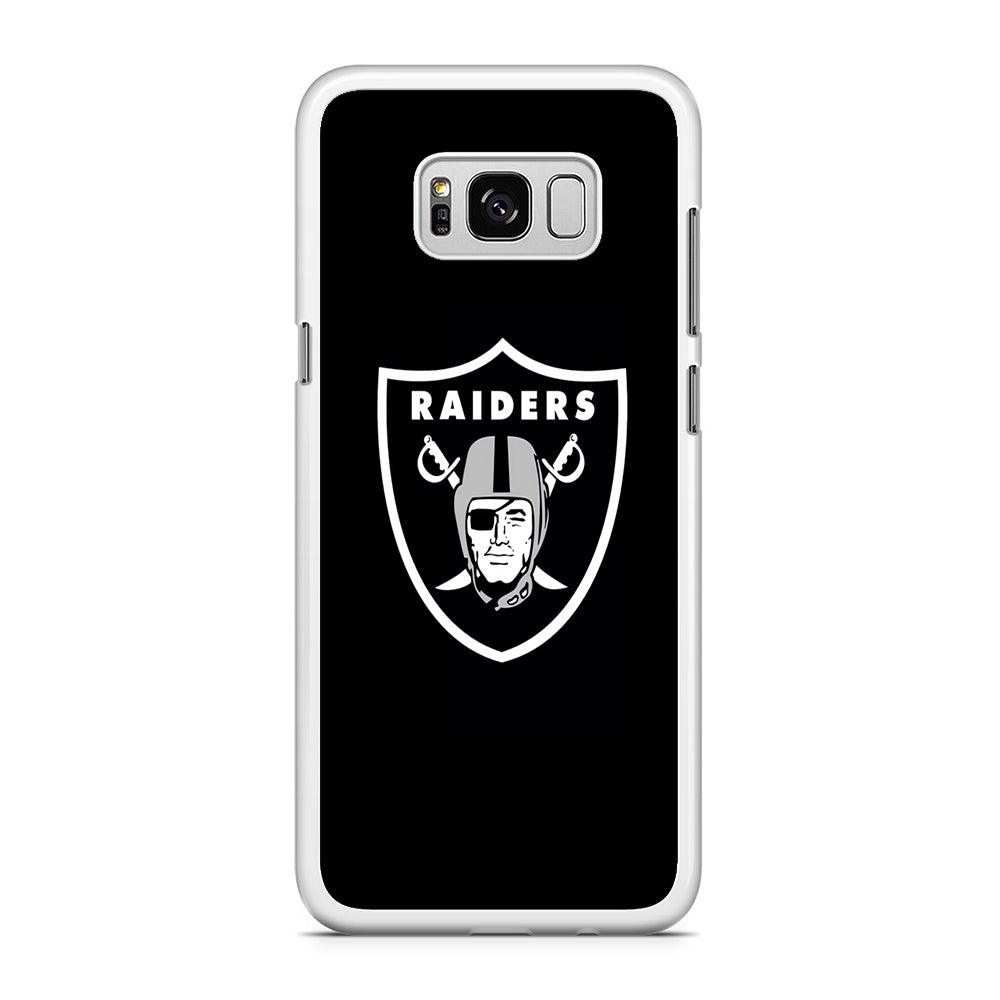 NFL Oakland Raiders 001 Samsung Galaxy S8 Case-Rubber / White (2D Case)-Xtracase