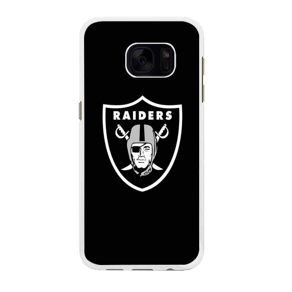 NFL Oakland Raiders 001 Samsung Galaxy S7 Edge Case-Rubber / White (2D Case)-Xtracase