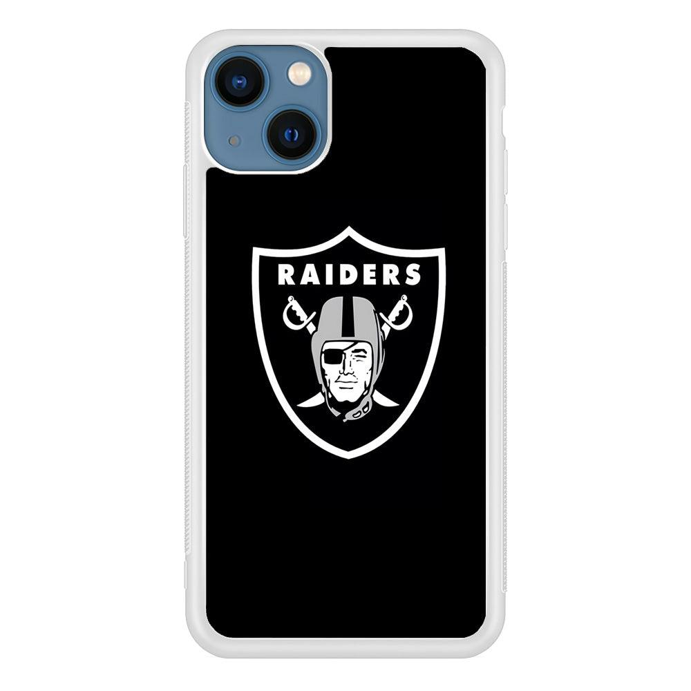 NFL Oakland Raiders 001 iPhone 13 Mini Case-Rubber / White (2D Case)-Xtracase