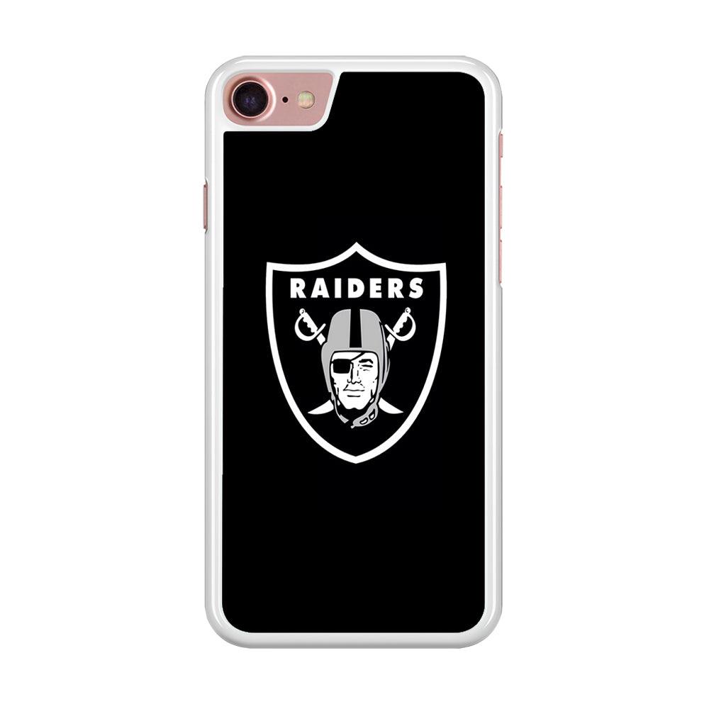NFL Oakland Raiders 001 iPhone SE 2020 Case-Rubber / White (2D Case)-Xtracase