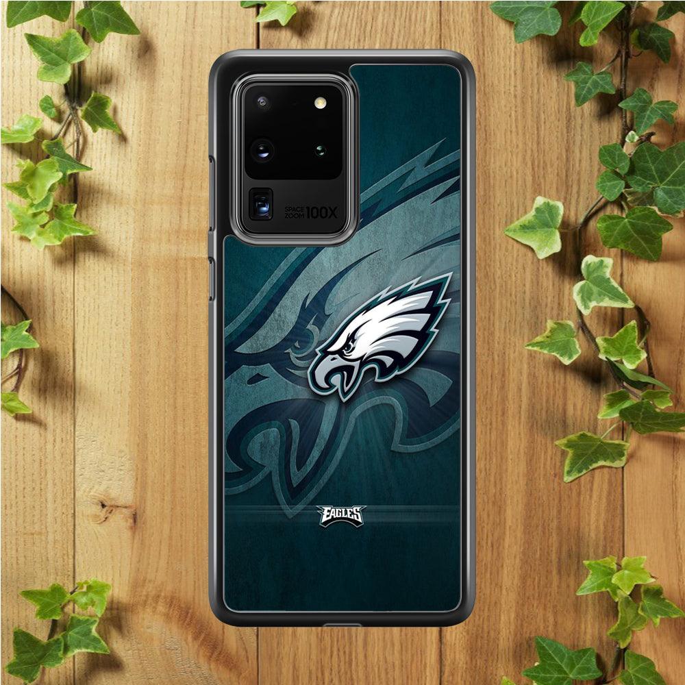 NFL Philadelphia Eagles 001 Samsung Galaxy S20 Ultra Case-Rubber / White (2D Case)-Xtracase