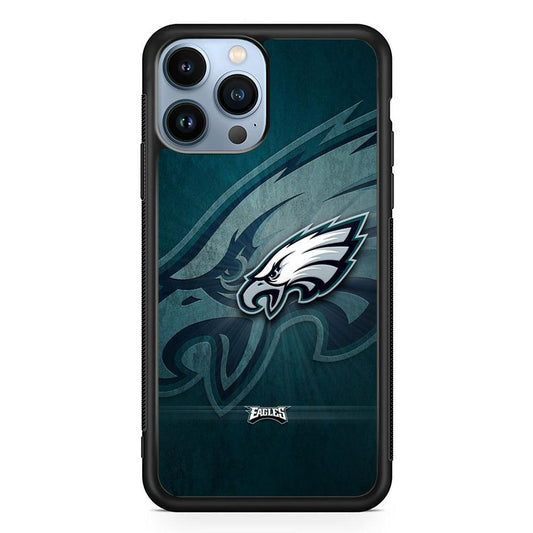 NFL Philadelphia Eagles 001 iPhone 13 Pro Max Case-Rubber / Black (2D Case)-Xtracase