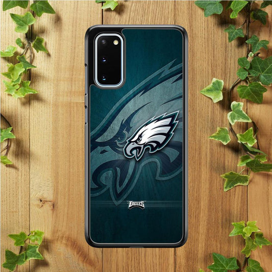 NFL Philadelphia Eagles 001 Samsung Galaxy S20 Case-Rubber / Black (2D Case)-Xtracase