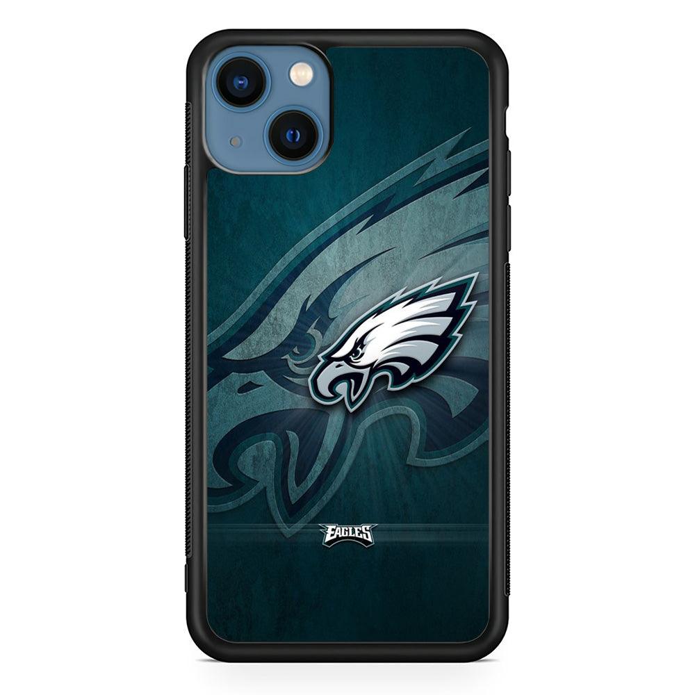 NFL Philadelphia Eagles 001 iPhone 13 Case-Rubber / Black (2D Case)-Xtracase