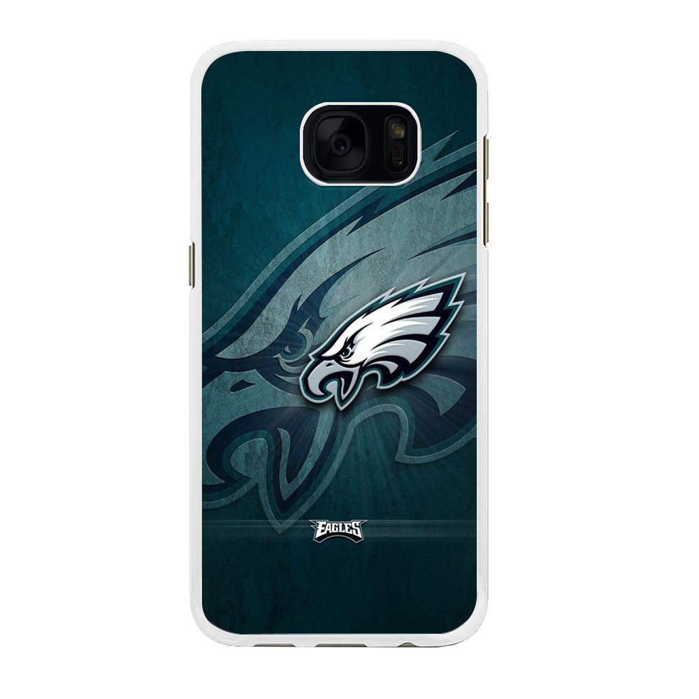 NFL Philadelphia Eagles 001 Samsung Galaxy S7 Edge Case-Rubber / White (2D Case)-Xtracase