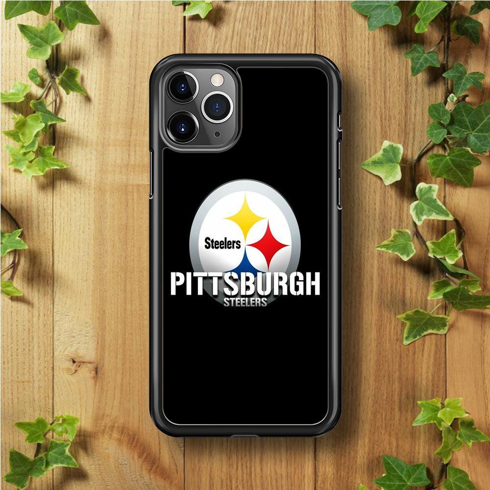 NFL Pittsburgh Steelers 001 iPhone 11 Pro Max Case-Rubber / Black (2D Case)-Xtracase