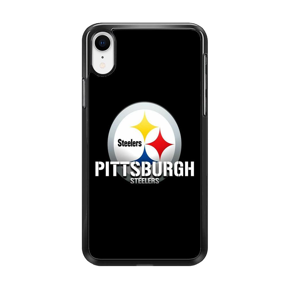 NFL Pittsburgh Steelers 001 iPhone XR Case-Rubber / Black (2D Case)-Xtracase
