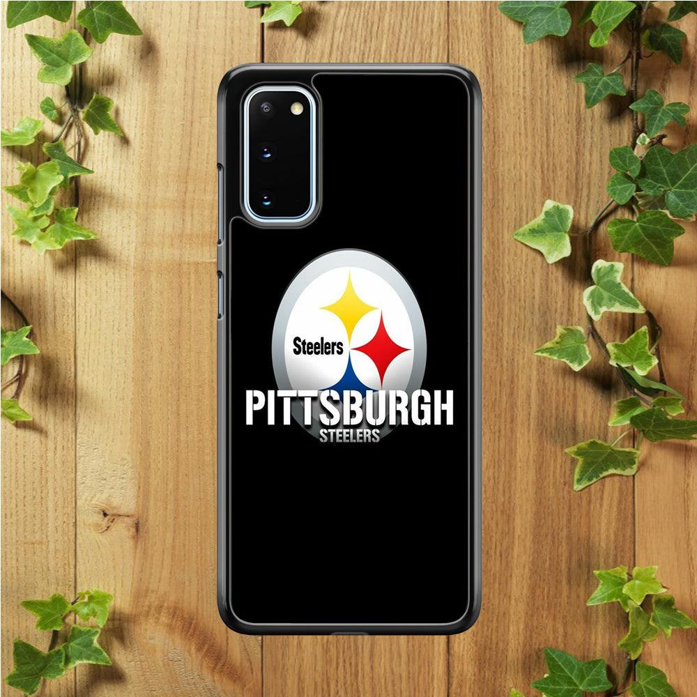 NFL Pittsburgh Steelers 001 Samsung Galaxy S20 Case-Rubber / White (2D Case)-Xtracase