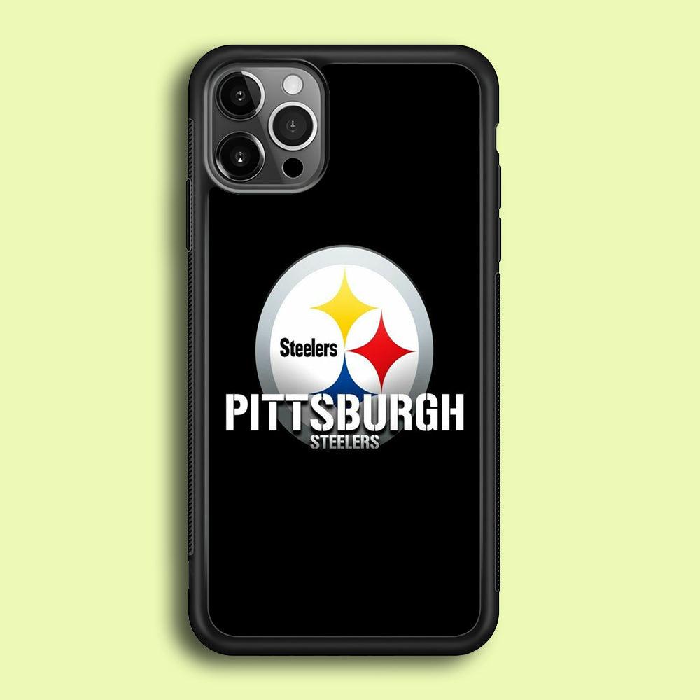 NFL Pittsburgh Steelers 001 iPhone 12 Pro Max Case-Rubber / Black (2D Case)-Xtracase
