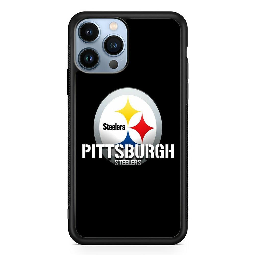 NFL Pittsburgh Steelers 001 iPhone 13 Pro Case-Rubber / Black (2D Case)-Xtracase