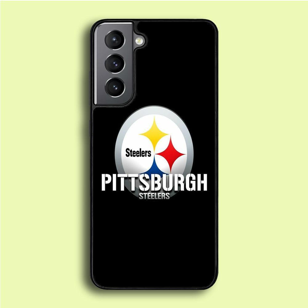 NFL Pittsburgh Steelers 001 Samsung Galaxy S21 Case-Rubber / White (2D Case)-Xtracase