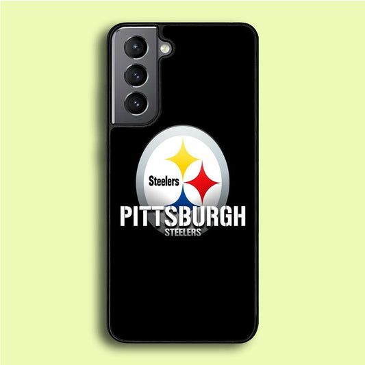 NFL Pittsburgh Steelers 001 Samsung Galaxy S21 Case-Rubber / White (2D Case)-Xtracase