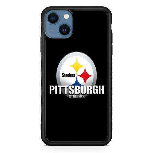 NFL Pittsburgh Steelers 001 iPhone 13 Mini Case-Rubber / Black (2D Case)-Xtracase