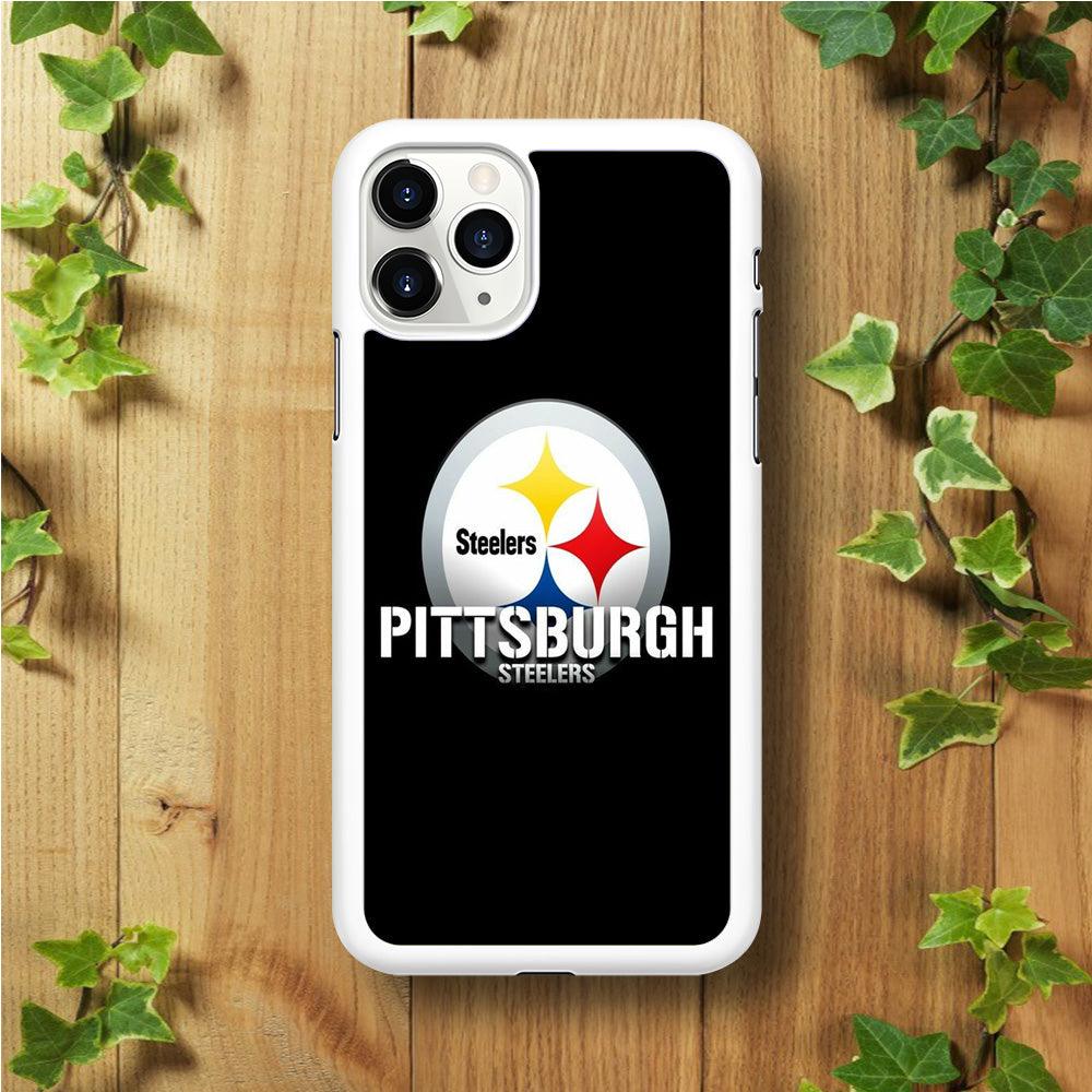 NFL Pittsburgh Steelers 001 iPhone 11 Pro Case-Rubber / White (2D Case)-Xtracase