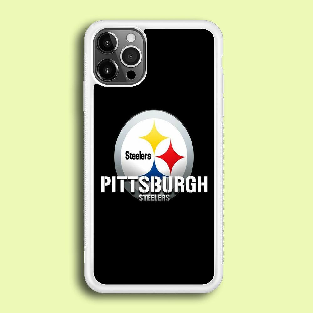 NFL Pittsburgh Steelers 001 iPhone 12 Pro Max Case-Rubber / White (2D Case)-Xtracase