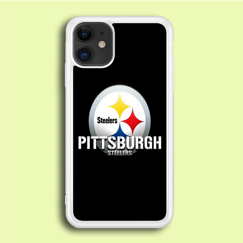 NFL Pittsburgh Steelers 001 iPhone 12 Mini Case-Rubber / White (2D Case)-Xtracase