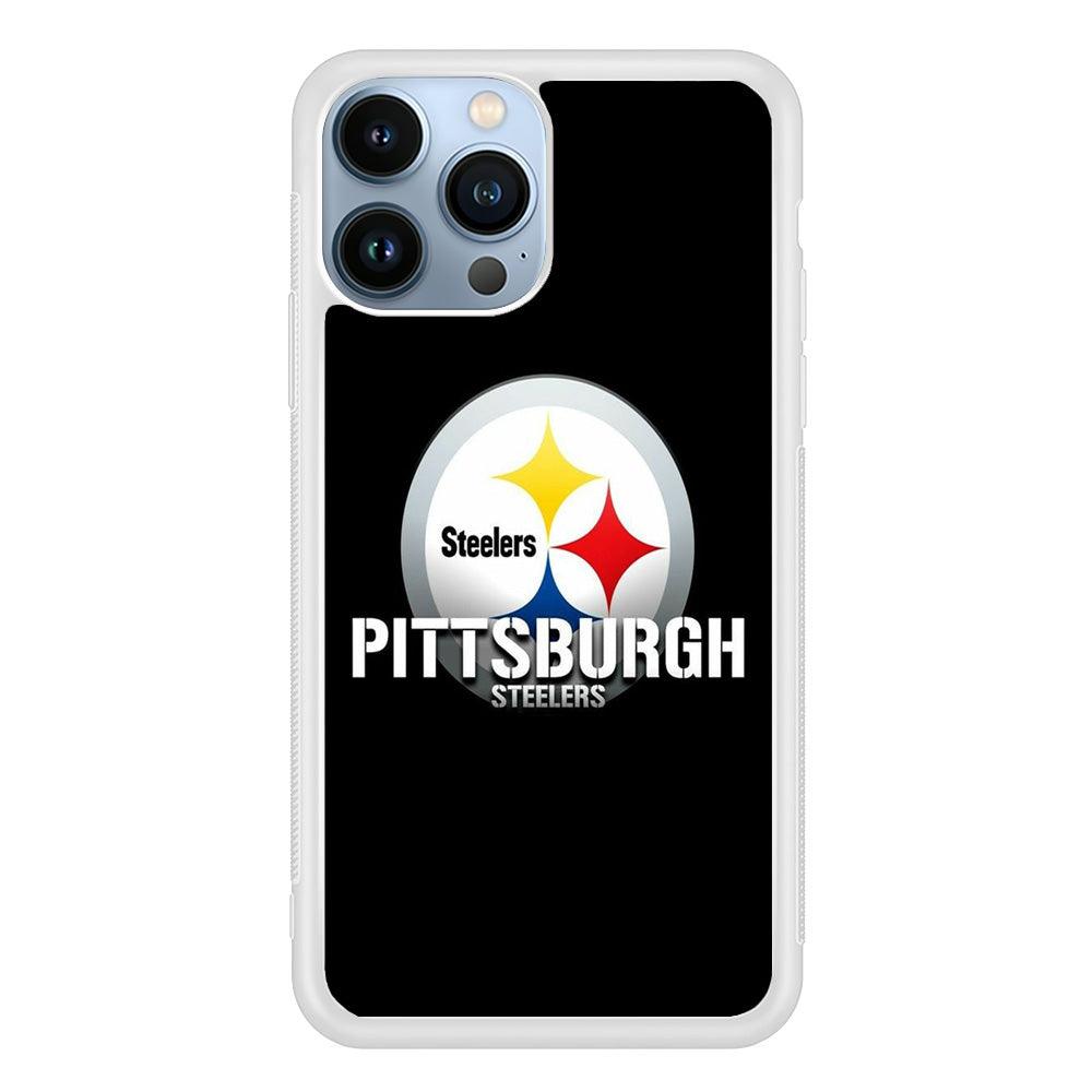 NFL Pittsburgh Steelers 001 iPhone 13 Pro Case-Rubber / White (2D Case)-Xtracase